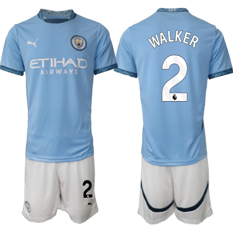 Men 2024-2025 Club Manchester City home blue #2 Soccer Jersey